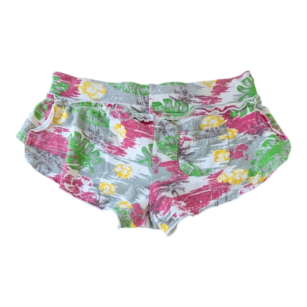 Y2k No‎ Boundaries Tropical Micromini Sweat Shorts Low rise